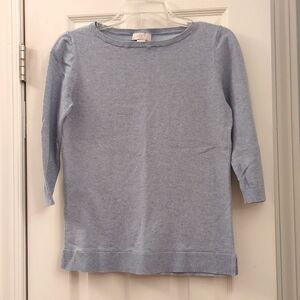 Loft Sweater Light Blue Size S Lightweight 100% Cotton